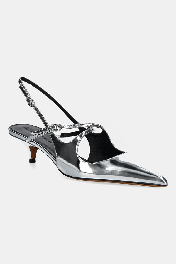 Шкіряні туфлі Proenza Schouler Slash колір срібний
