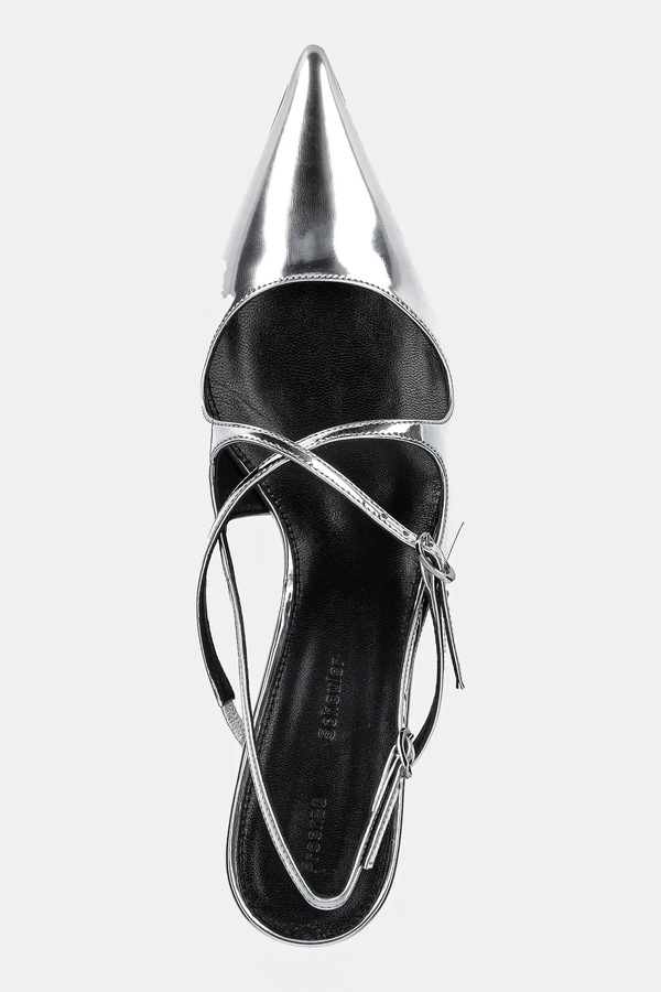 Шкіряні туфлі Proenza Schouler Slash колір срібний фото 4