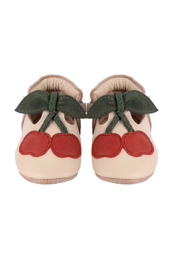 Кожаные кроссовки для младенцев Donsje Nanoe Shoes Cherry цвет бежевый фото 2
