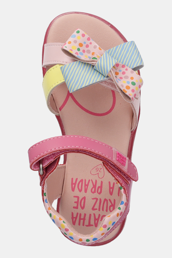Дитячі шкіряні сандалі Agatha Ruiz de la Prada колір рожевий фото 4