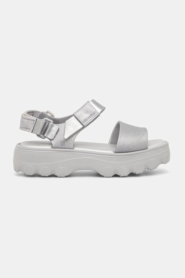 Босоніжки на платформі дитячі Melissa KICK OFF SANDAL колір срібний