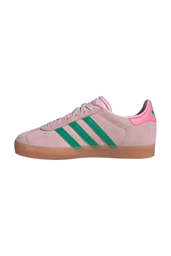 Дитячі замшеві кросівки adidas Originals GAZELLE колір рожевий фото 4