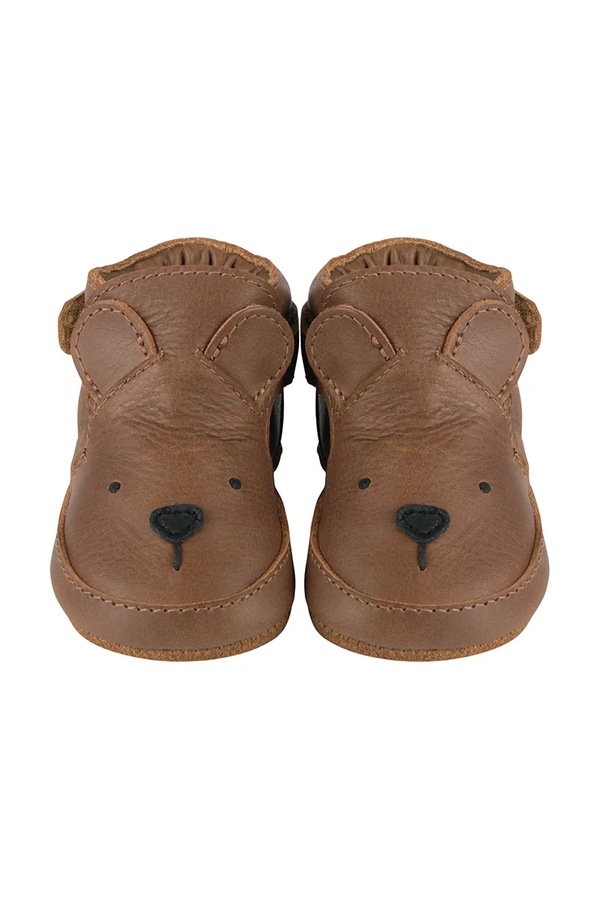 Кожаные кроссовки для младенцев Donsje Morris Sneakers Bear цвет коричневый фото 2