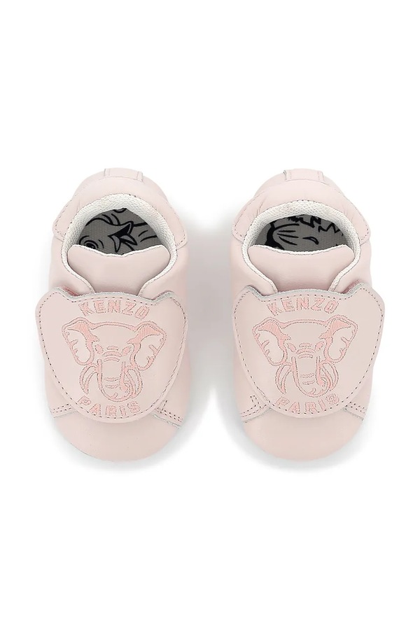 Шкіряні кросівки для немовлят Kenzo Kids колір рожевий