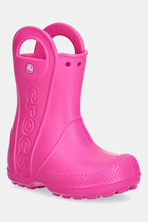 Гумові чоботи дитячі Crocs HANDLE IT RAIN BOOT KIDS колір рожевий