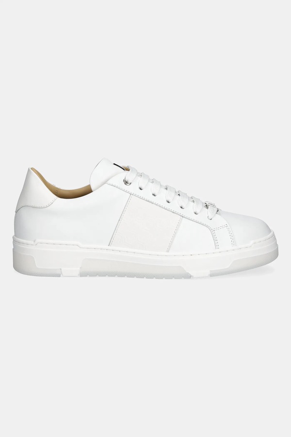 Кожаные кроссовки Philipp Plein Lo-Top Monogram цвет белый