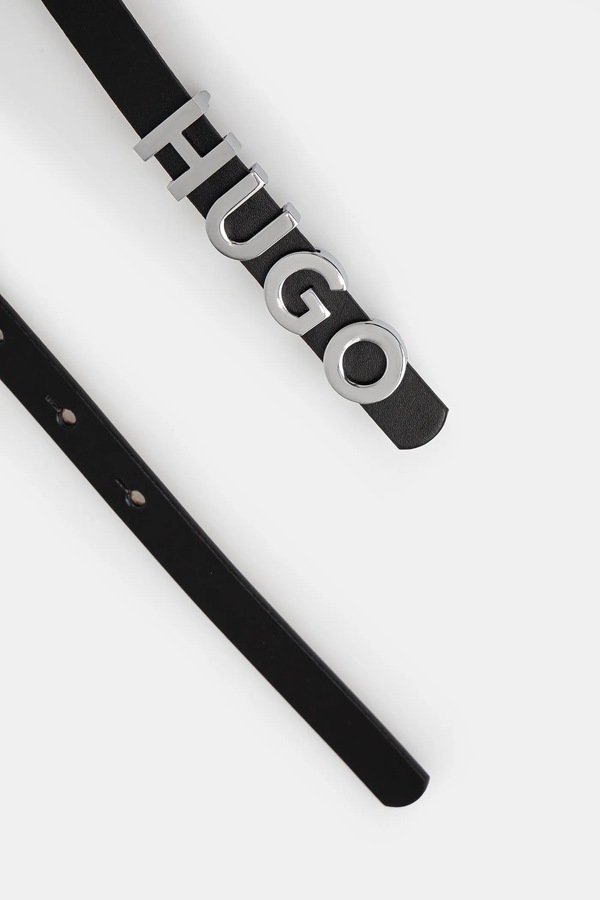 Женская кожаная HUGO Zula Belt 1,5cm цвет черный