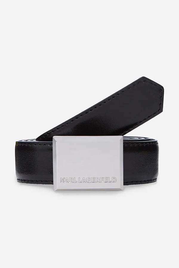 Шкіряний ремінь Karl Lagerfeld колір чорний