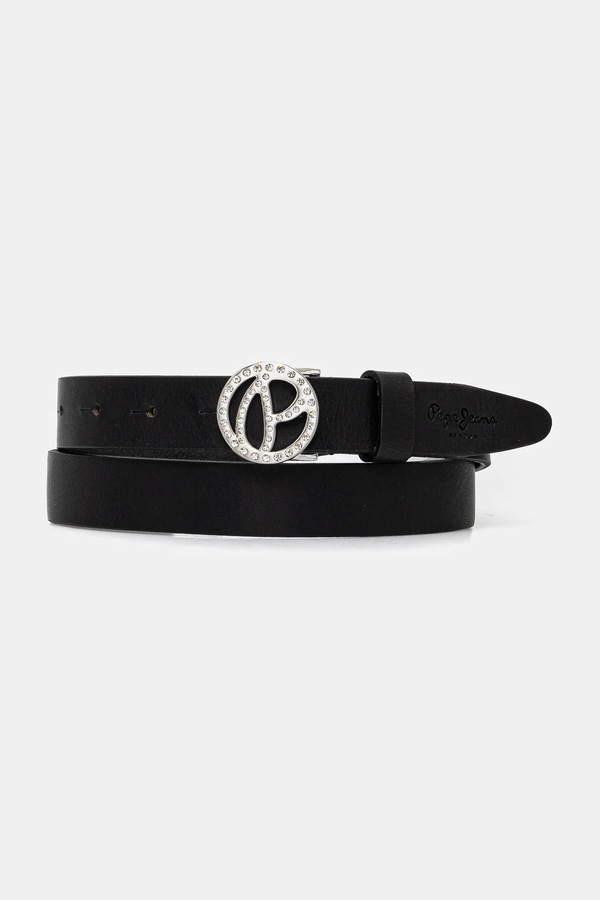 Шкіряний ремінь Pepe Jeans ATHEMOND BELT колір чорний фото 2