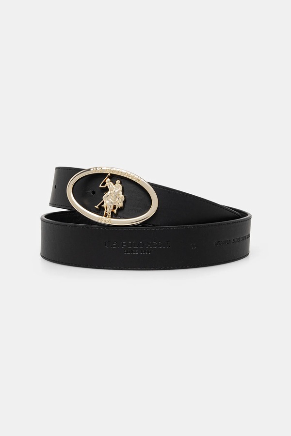 Шкіряний ремінь U.S. Polo Assn. Marshall колір чорний