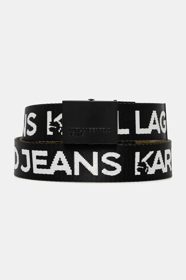Двосторонній ремінь Karl Lagerfeld Jeans колір чорний