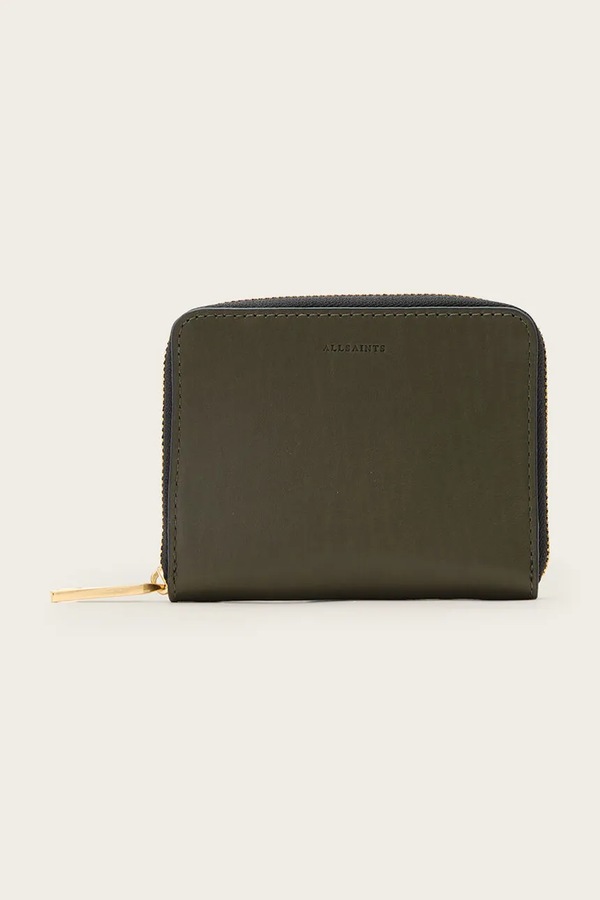 Кошелек женский кожаный AllSaints LENA HEX цвет зеленый