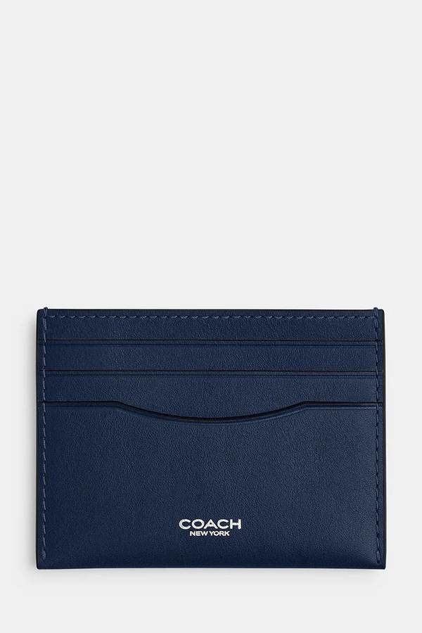 Чохол для карток жіночий шкіряний Coach колір темно-синій