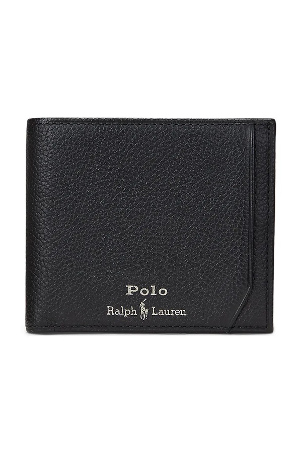 Шкіряний гаманець Polo Ralph Lauren колір чорний