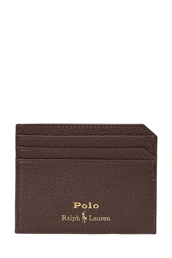Чохол для карток чоловічий шкіряний Polo Ralph Lauren колір коричневий фото 2