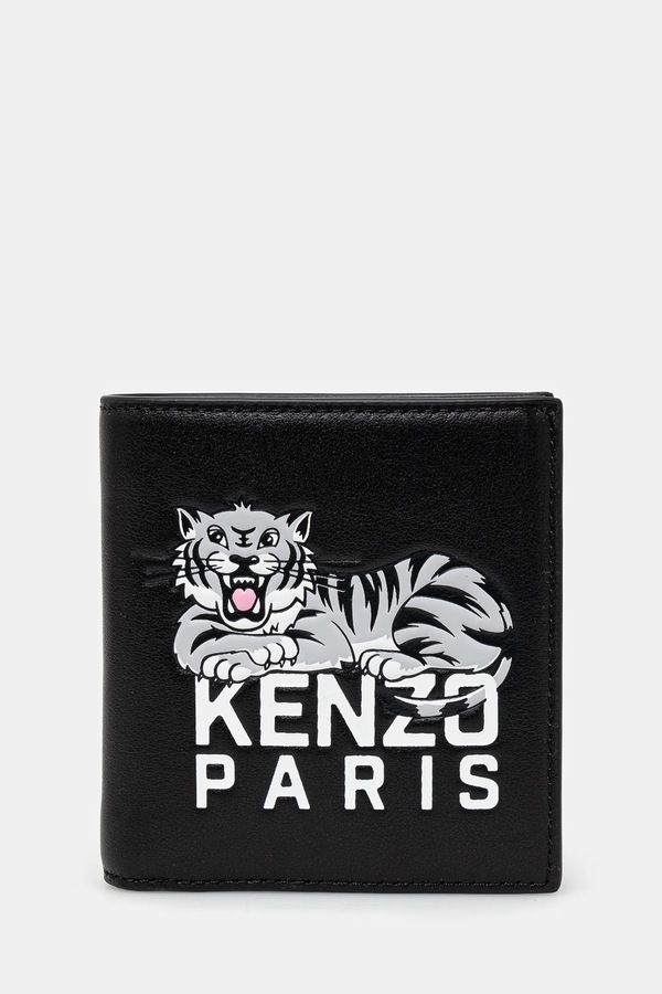 Шкіряний гаманець Kenzo колір чорний