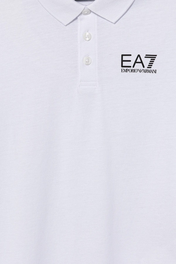Поло дитяче бавовняне EA7 Emporio Armani колір білий фото 2
