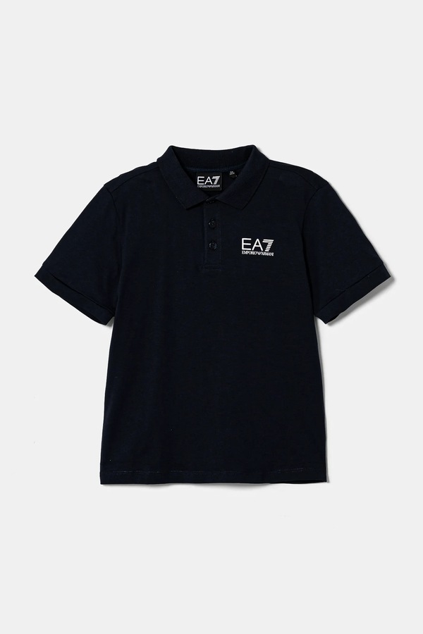 Поло детское хлопковое EA7 Emporio Armani цвет темно-синий