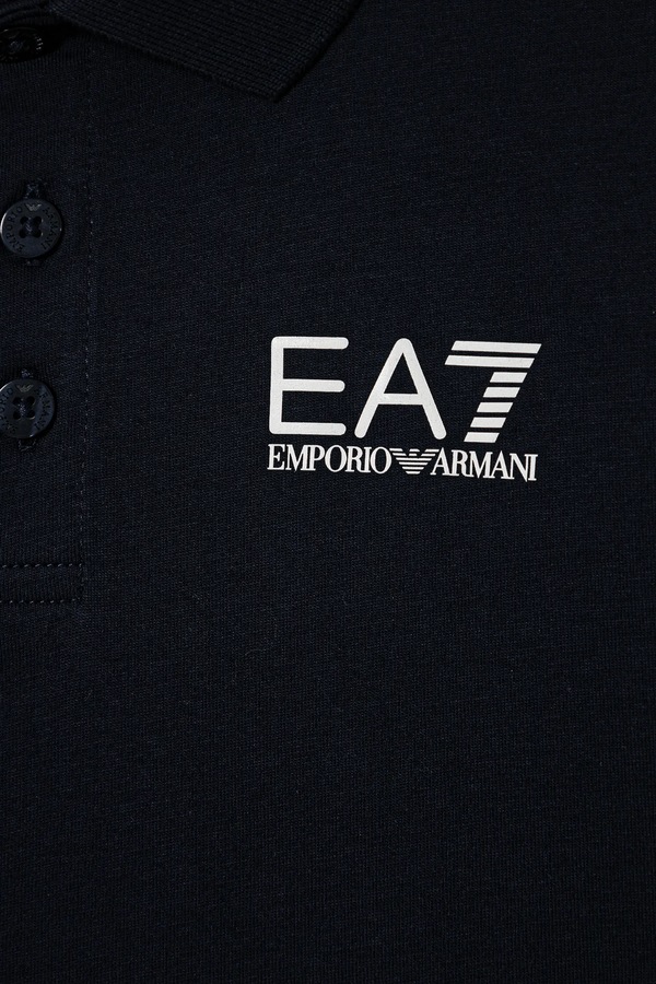 Поло дитяче бавовняне EA7 Emporio Armani колір темно-синій фото 2