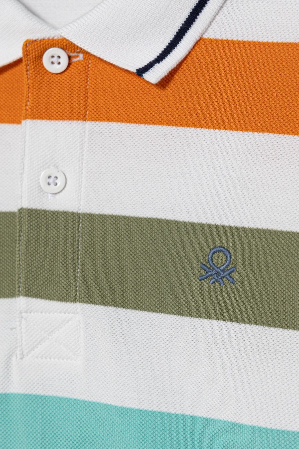 Дитяче бавовняне поло United Colors of Benetton колір помаранчевий фото 3