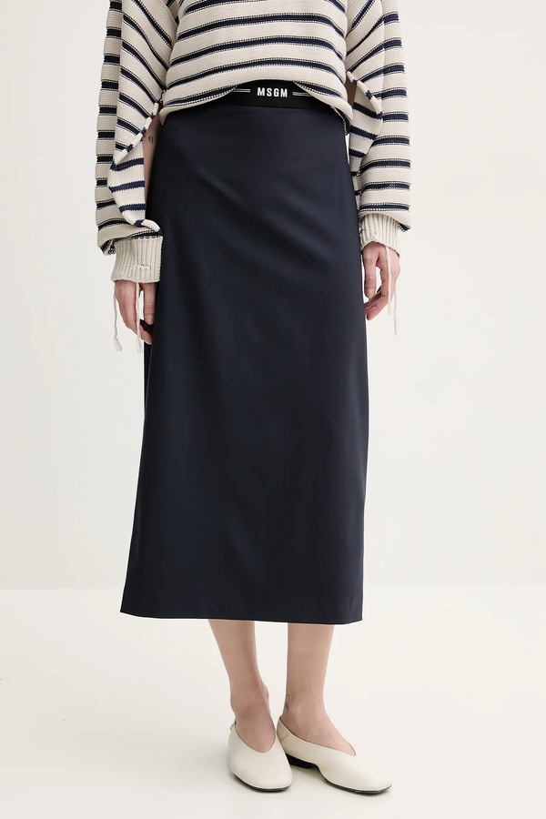 Шерстяная юбка MSGM цвет синий