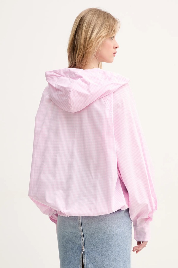 Хлопковая кофта Fiorucci Gingham Logo Hoodie Shirt цвет розовый фото 2