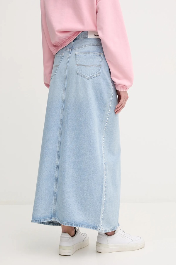 Джинсова бавовняна спідниця Pepe Jeans MAXI SKIRT HW STUD фото 2