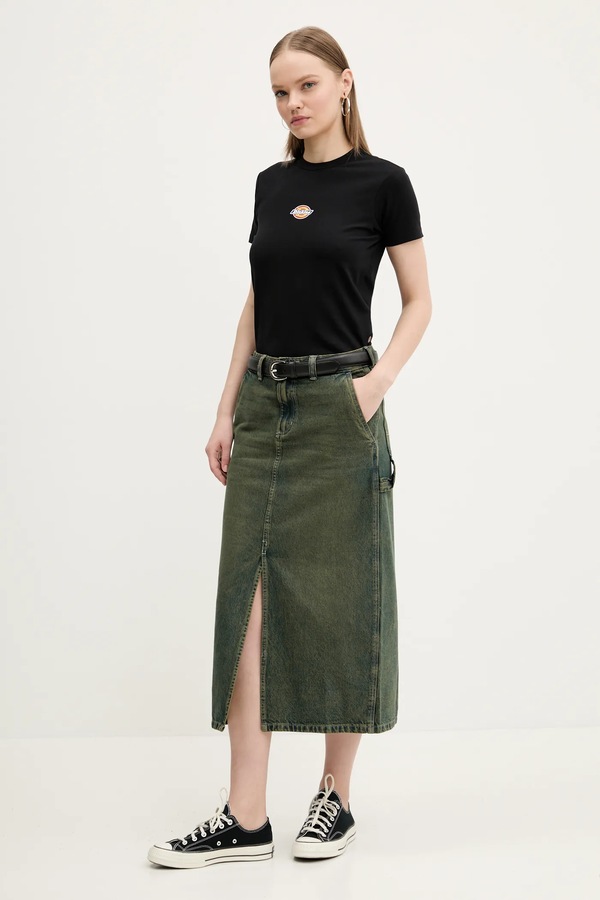 Джинсовая юбка Dickies цвет зеленый