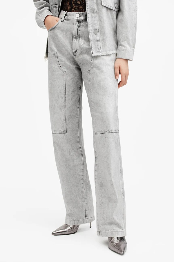 Хлопковые джинсы AllSaints MIA цвет серый