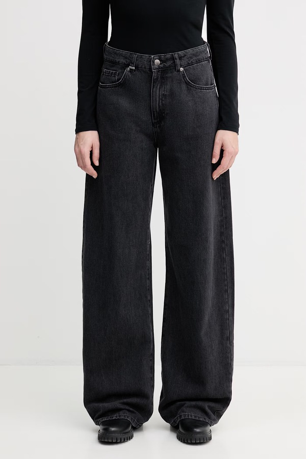 Джинсы wide leg женские United Colors of Benetton цвет черный