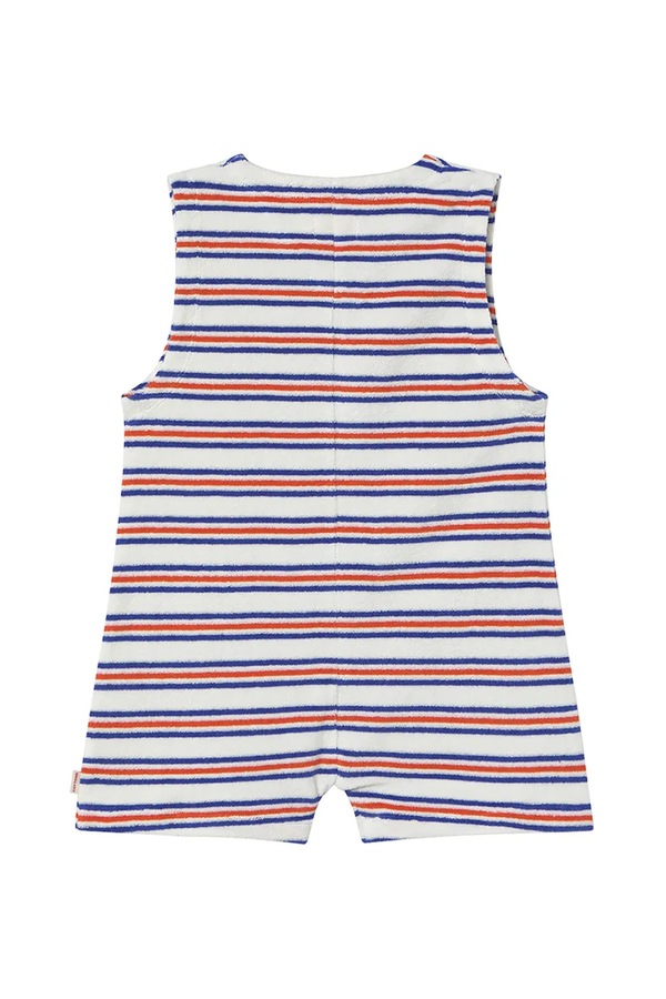 Дитячий бавовняний комбінезон Tinycottons STRIPES MULTICOLOR JUMPSUIT колір білий фото 2