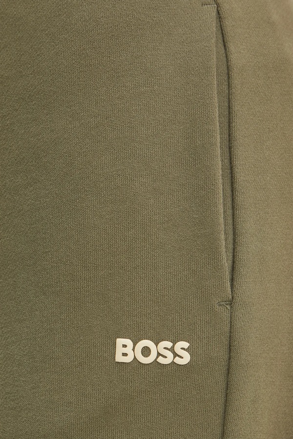 Бавовняні спортивні штани BOSS Orange колір зелений фото 4