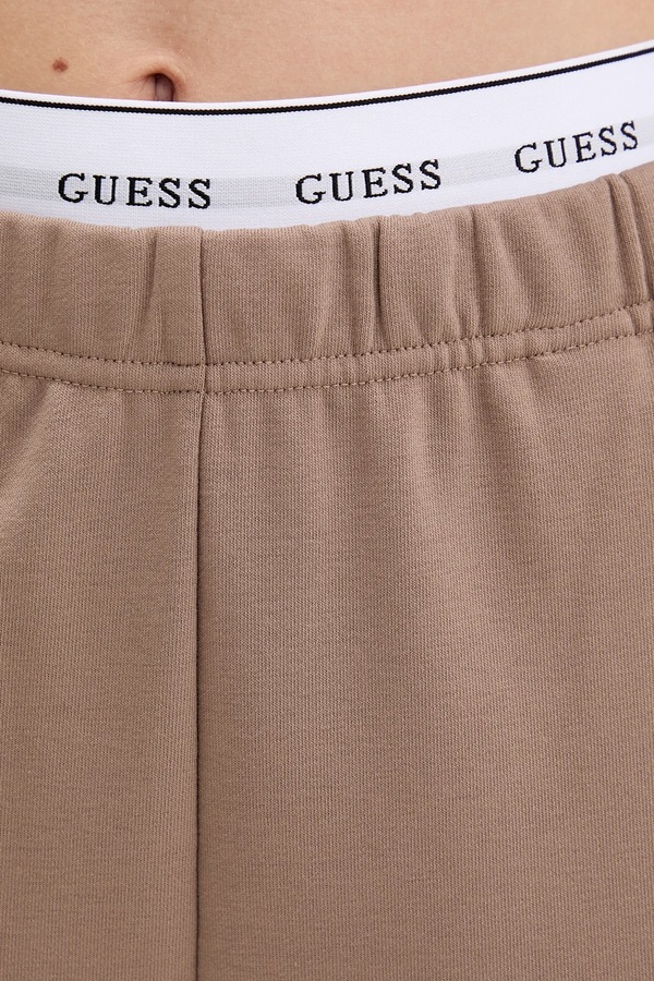 Спортивні штани жіночі з бавовною Guess SOFIA колір коричневий фото 4