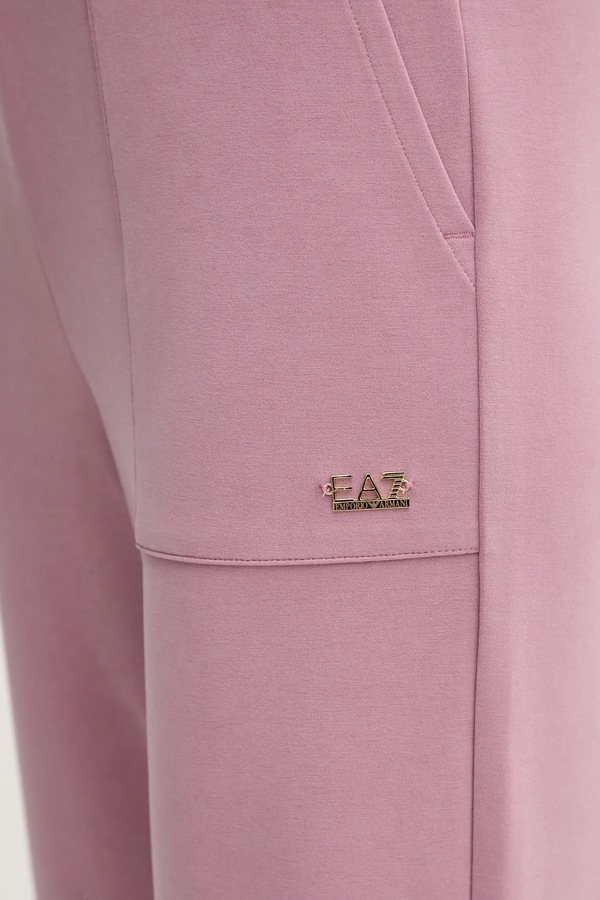 Спортивні штани жіночі з модалем EA7 Emporio Armani колір рожевий фото 4