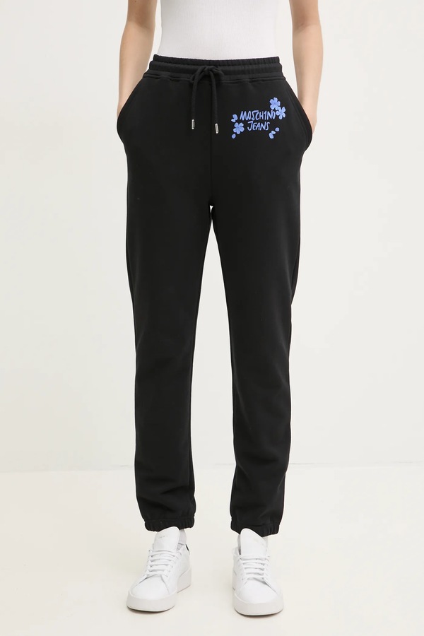 Бавовняні спортивні штани Moschino Jeans колір чорний