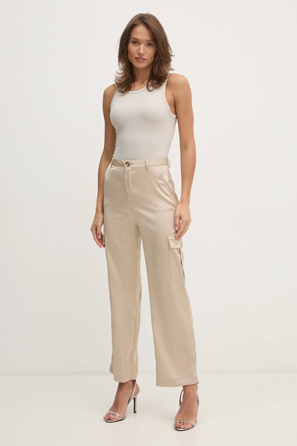 Штани DKNY колір бежевий