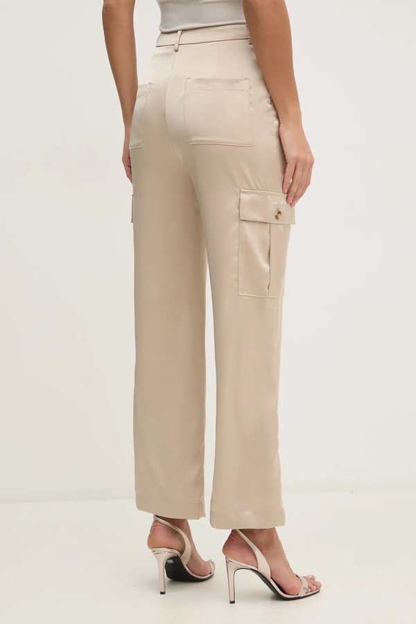 Штани DKNY колір бежевий фото 2