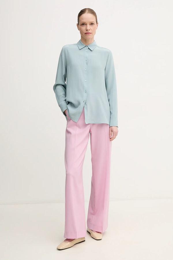 Шерстяные брюки Weekend Max Mara цвет фиолетовый