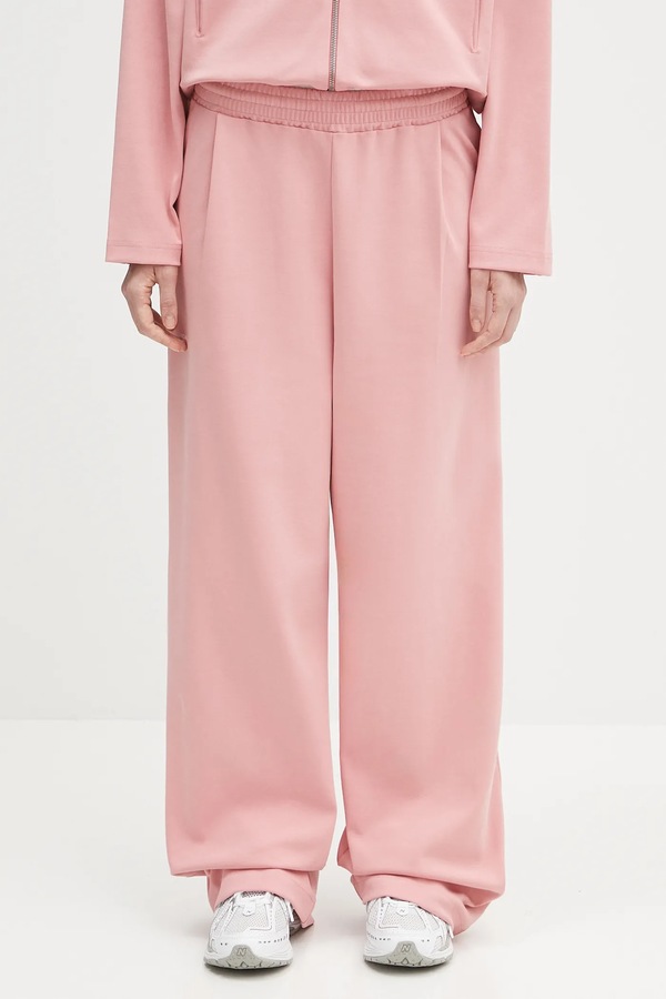 Спортивні штани PANGAIA DNA Double Jersey Pleated Trousers колір рожевий