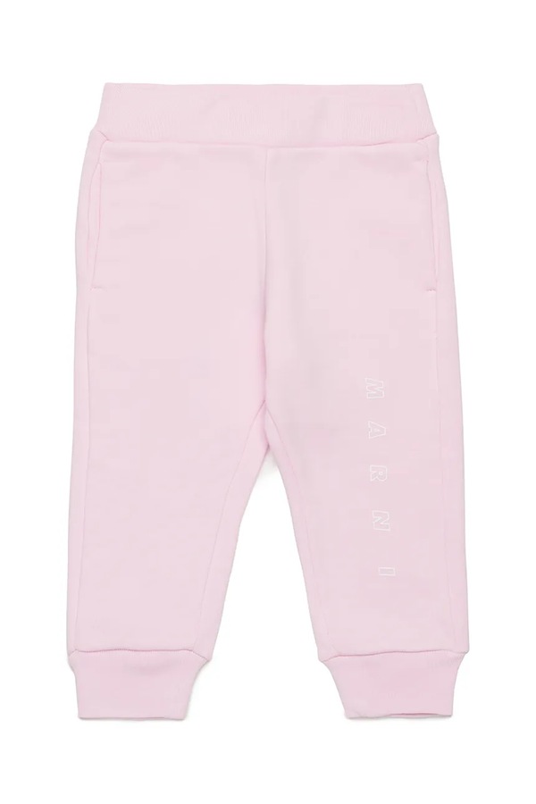 Хлопковые брюки для младенцев Marni MP192B TROUSERS цвет розовый