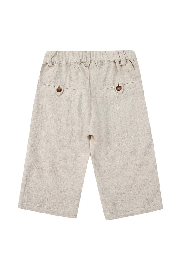 Штани з домішкою льону для немовлят Donsje Dado Trousers колір бежевий фото 2