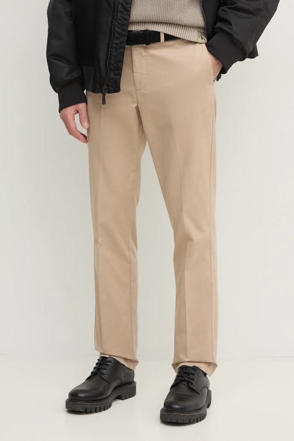 Штани Hackett London колір бежевий