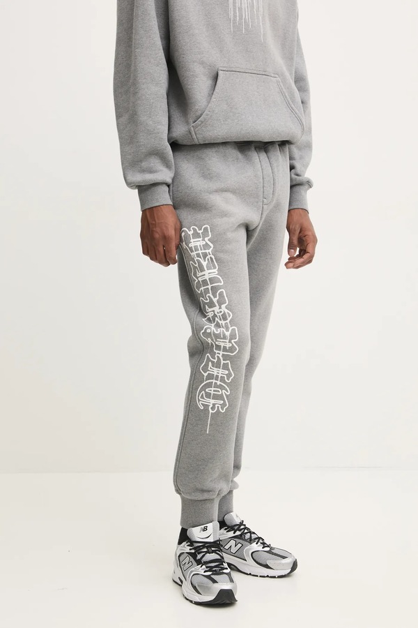 Бавовняні спортивні штани PURPLE BRAND HWT FLEECE JOGGER колір сірий