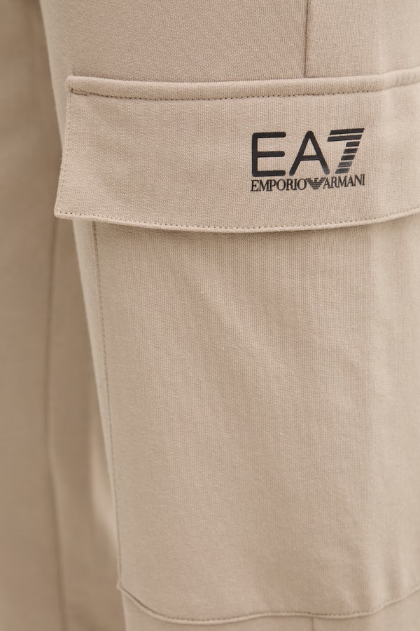 Спортивні штани чоловічі бавовняні EA7 Emporio Armani колір коричневий фото 4