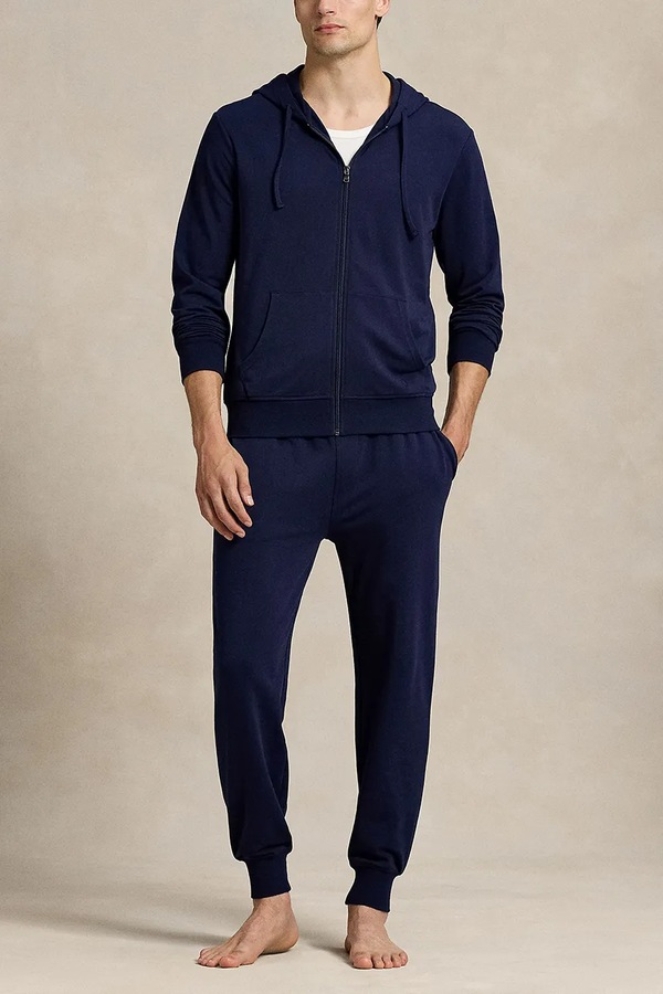 Спортивні штани чоловічі бавовняні з еластаном Polo Ralph Lauren колір темно-синій фото 2