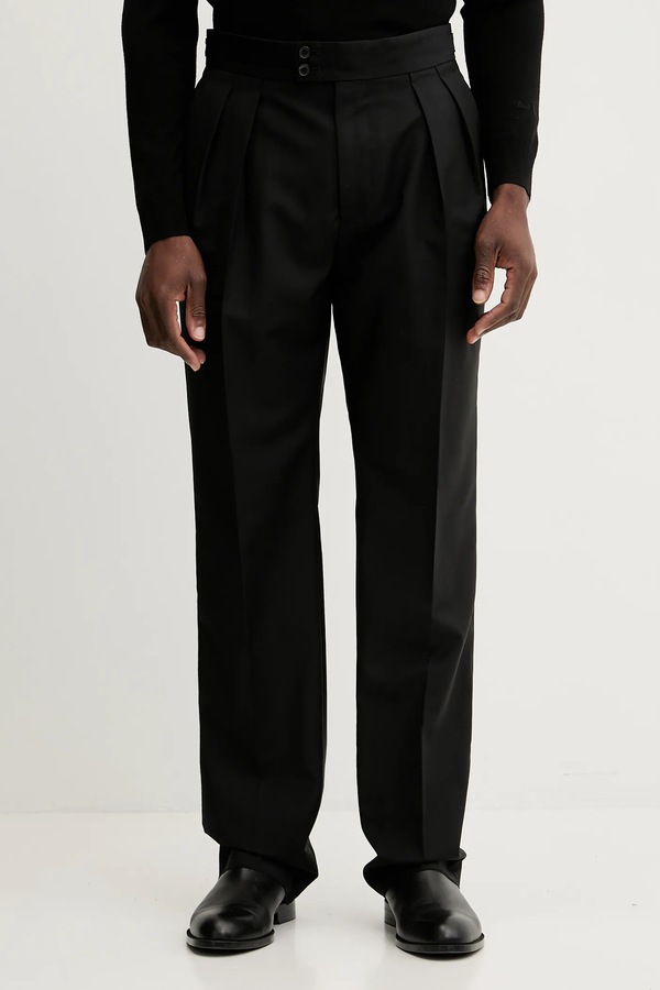 Шерстяные брюки Paul Smith цвет черный