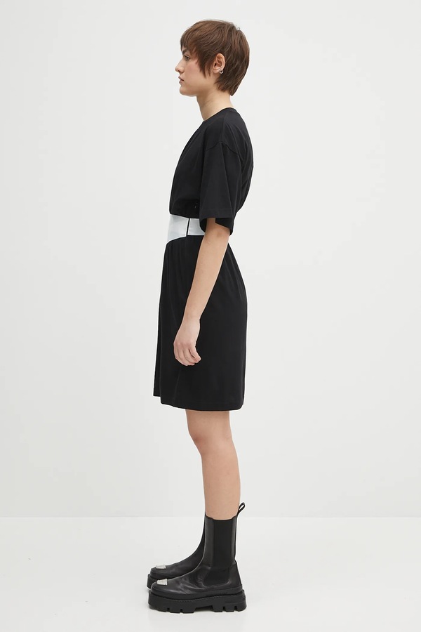 Платье хлопковая MM6 Maison Margiela цвет черный