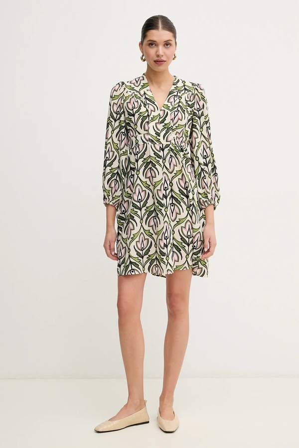 Шовкова сукня Weekend Max Mara колір бежевий