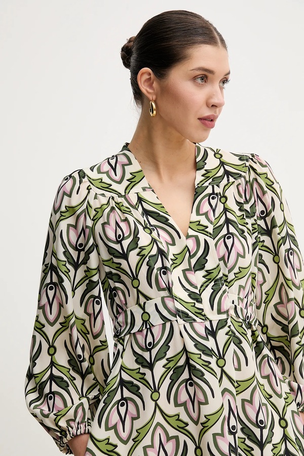 Шовкова сукня Weekend Max Mara колір бежевий фото 4