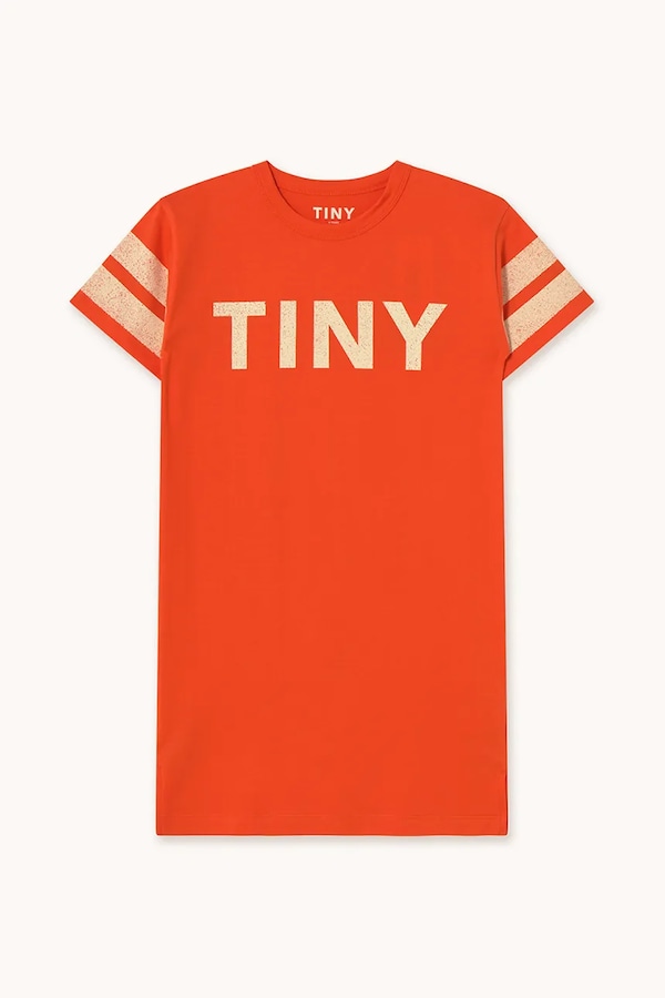 Дитяча бавовняна сукня Tinycottons STRIPES DRESS колір помаранчевий